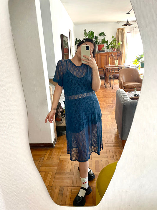 Vestido Franca encaje azul