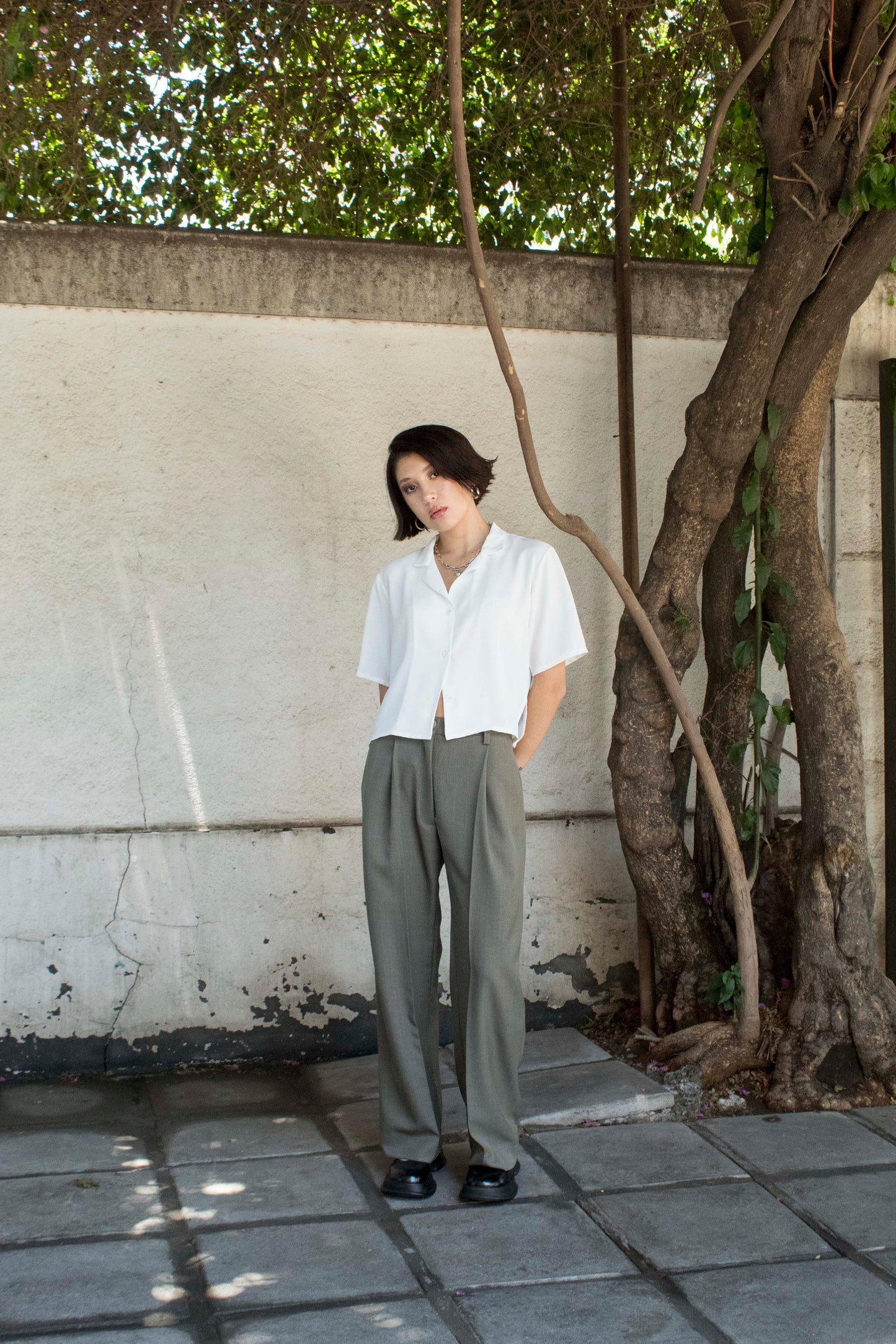 Pantalón sastre verde musgo
