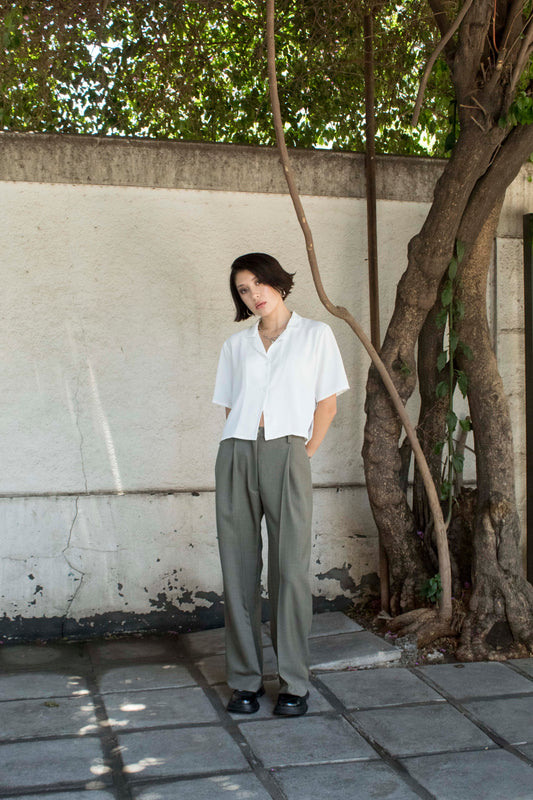 Pantalón sastre verde musgo