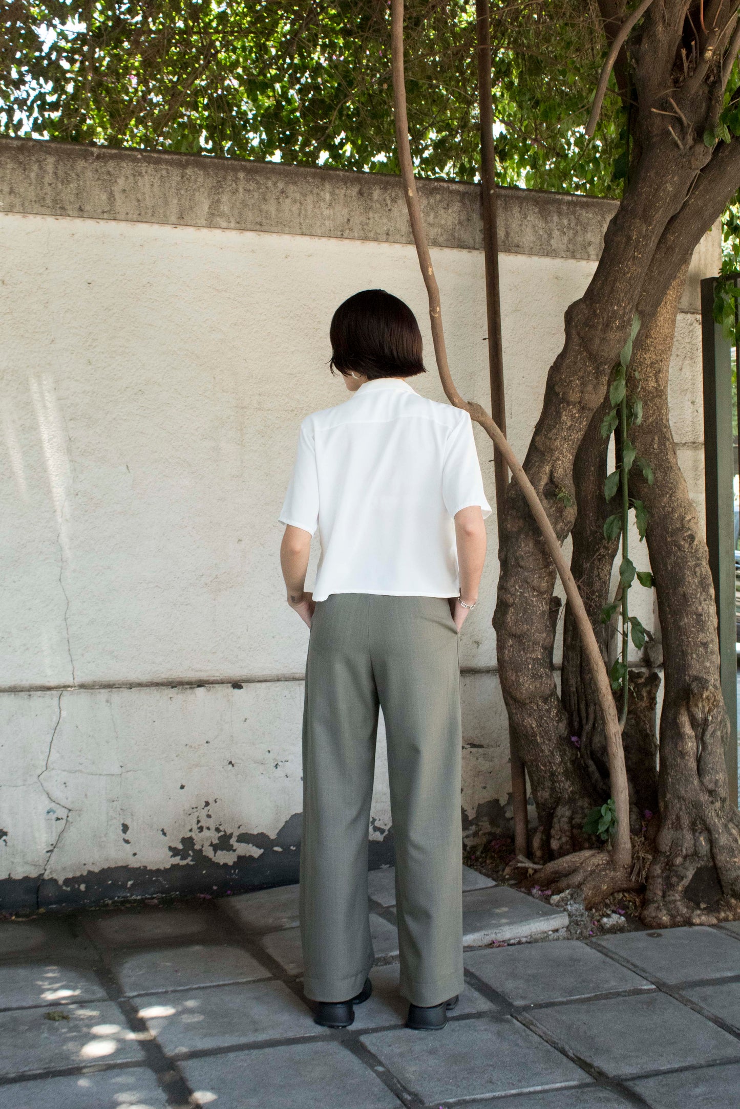 Pantalón sastre verde musgo