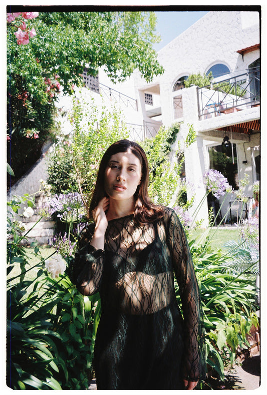 Vestido encaje verde