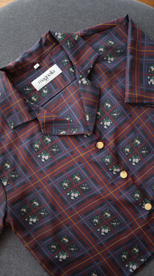 Blusa Berta cuadros vintage