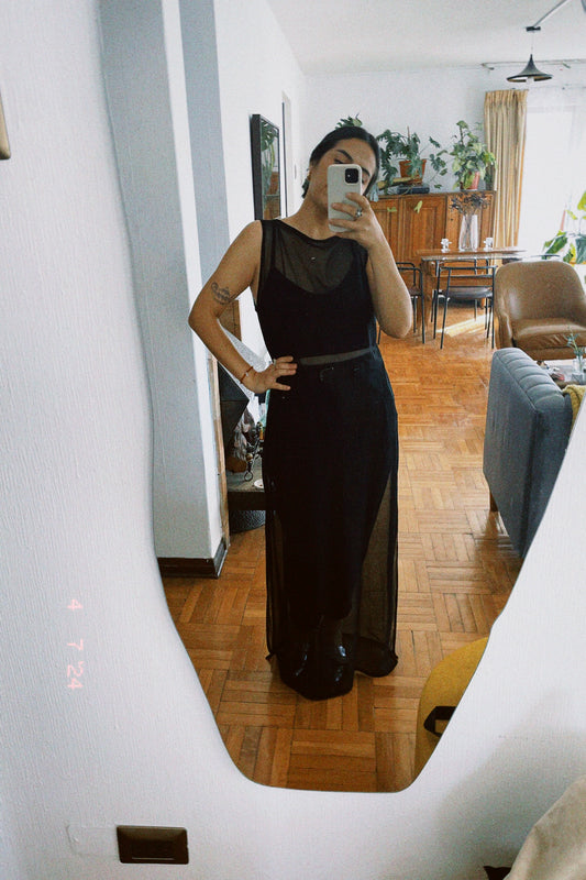 Vestido malla negro