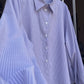 Camisa clásica listada Lila