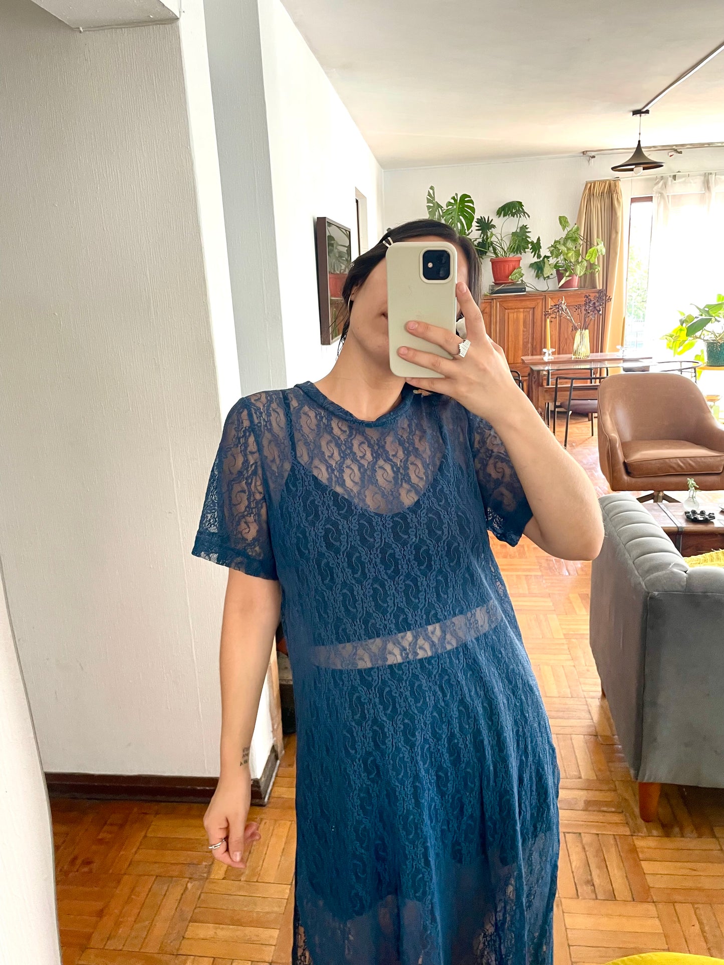 Vestido Franca encaje azul
