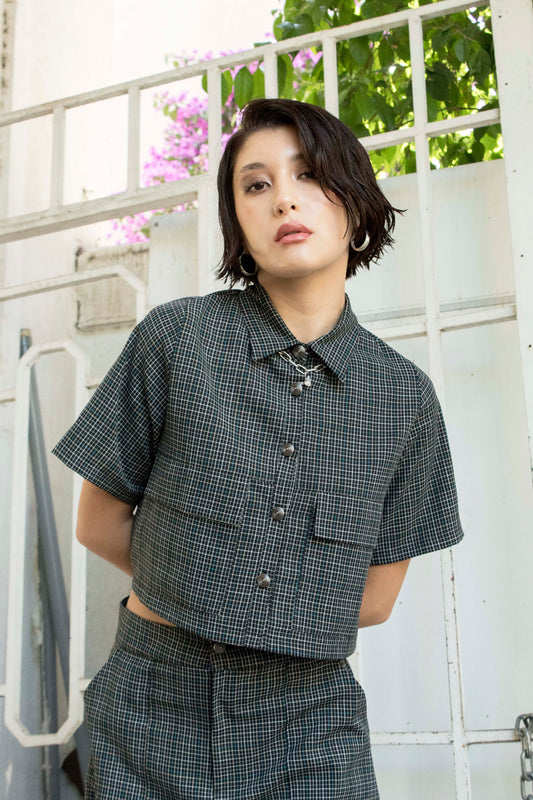 Top industrial cuadrillé