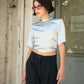 Top Cora plateado