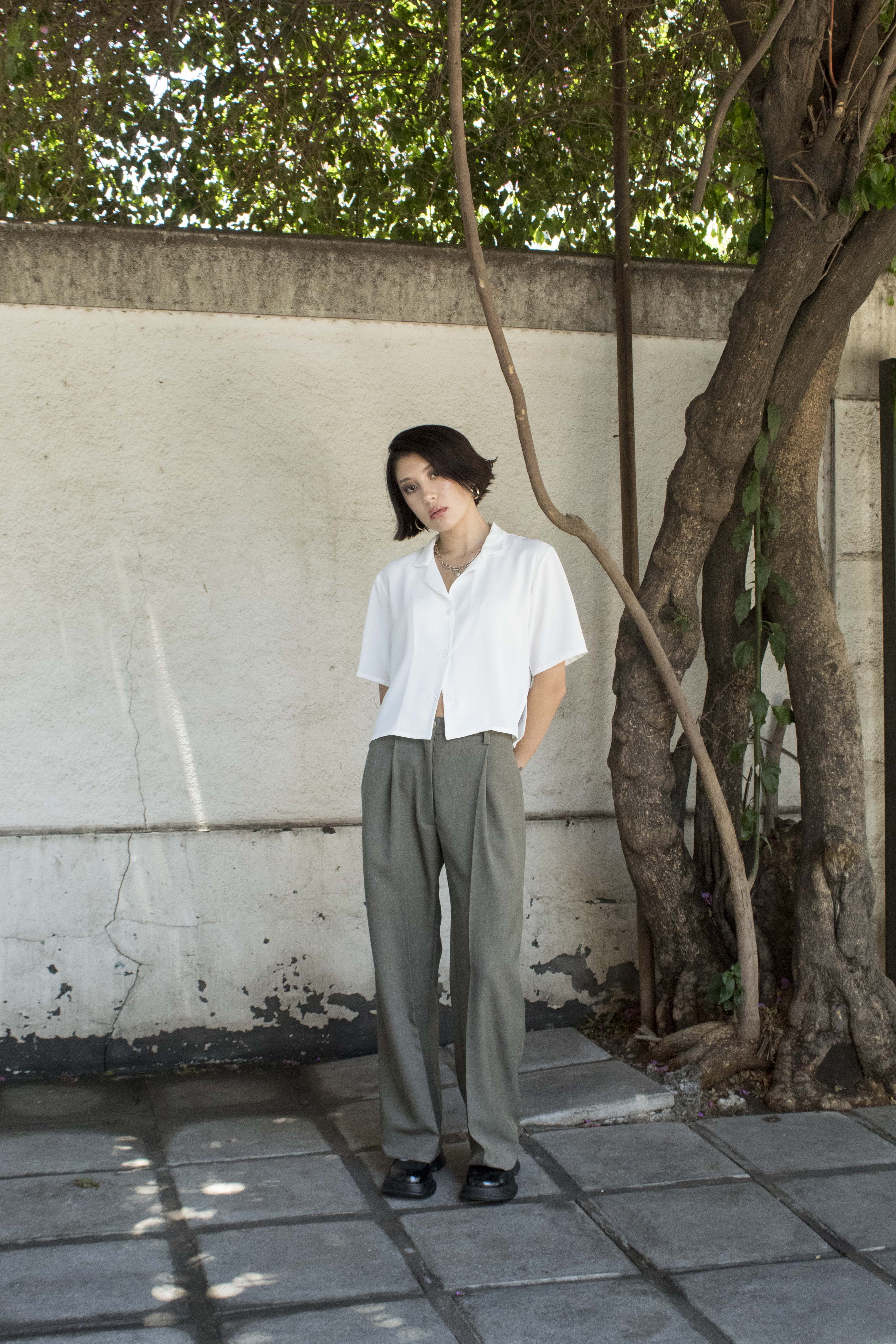 Pantalón sastre verde musgo – magnolialabel