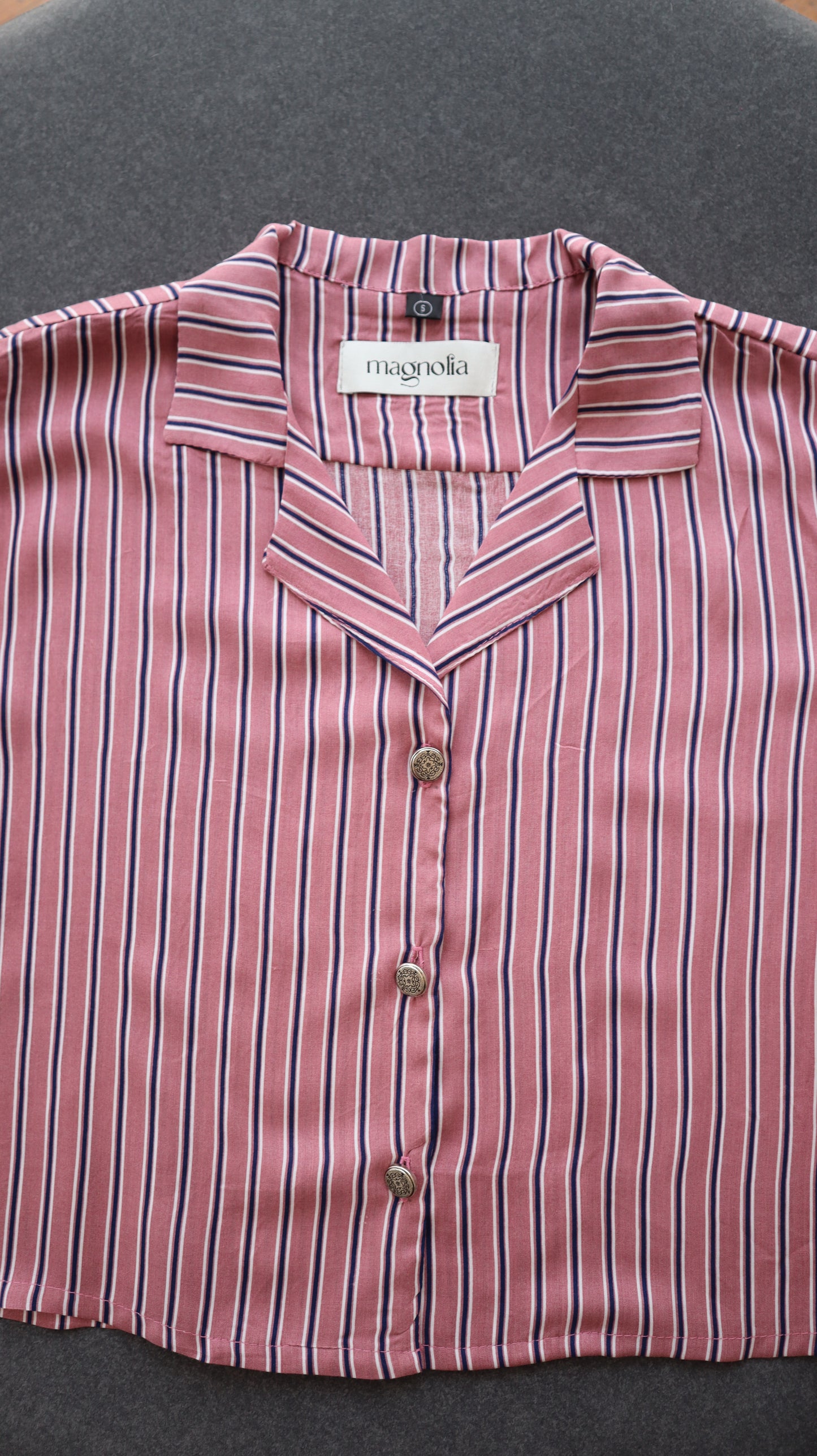 Blusa Berta rosa palo listada