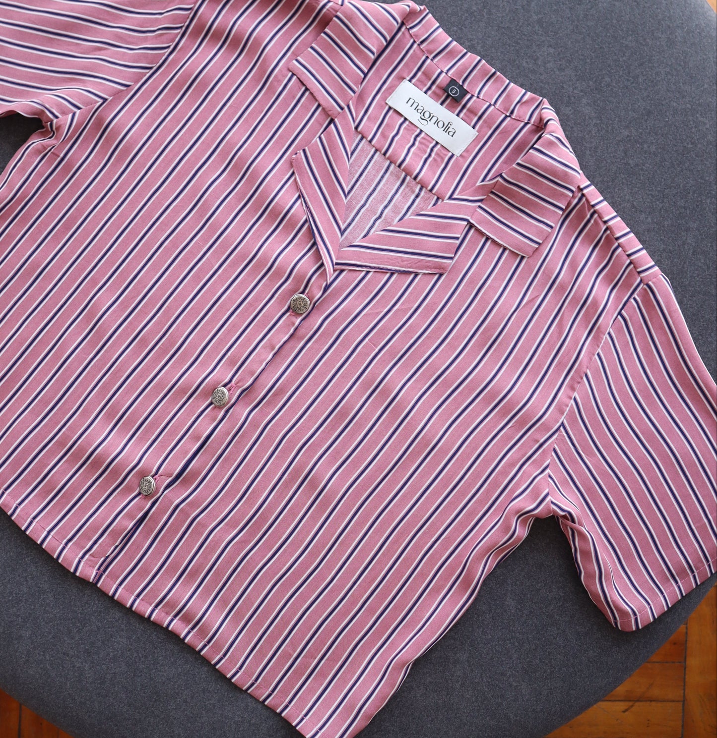 Blusa Berta rosa palo listada