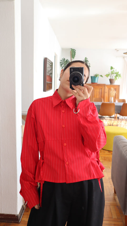 Camisa Lazo rojo listada