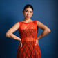 Vestido encaje naranjo